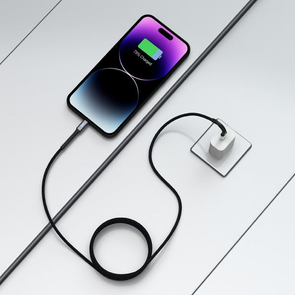 كيبل شحن Celeris Power Volt من ليزل USB-A إلي Lightning مضفر بالأقمشة بطول 1.2 متر | أسود