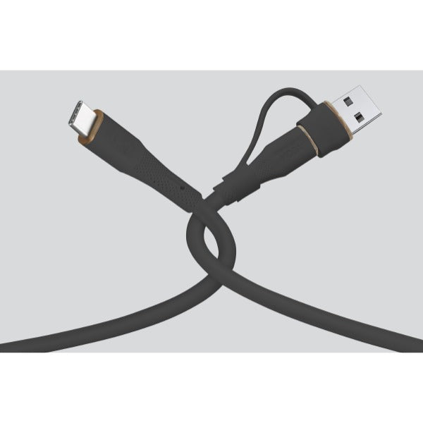 كيبل Celeris PowerDuo من ليزل 2 في 1 بقوة 100 واط USB-C إلي USB-C مع USB-A مدمج 3 متر| أسود