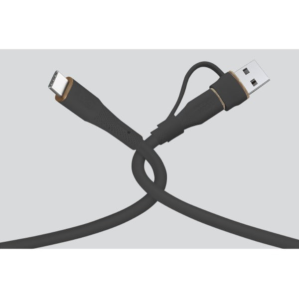 كيبل Celeris PowerDuo من ليزل 2 في 1 بقوة 100 واط USB-C إلي USB-C مع USB-A مدمج 1 متر| أسود