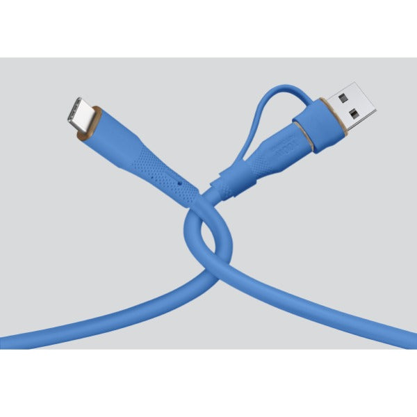 كيبل Celeris PowerDuo من ليزل 2 في 1 بقوة 100 واط USB-C إلي USB-C مع USB-A مدمج 1 متر| أزرق داكن