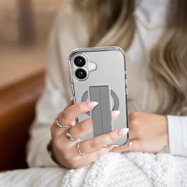 كڤر حماية مع مسكة سيليكون من أسلي جلوبال متوافق مع MagSafe لهاتف iPhone 16 Plus | تيتانيوم