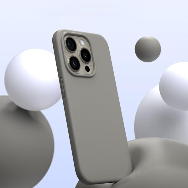 كڤر حماية سيليكون من أسلي جلوبال متوافق مع MagSafe لهاتف iPhone 15 Pro Max | رمادي