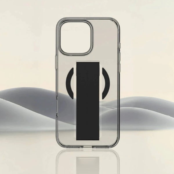 Asli Global iPhone 16 Pro Max Leather Grip Case | Clear/Black