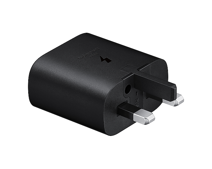 شاحن سامسونج شحن فائق السرعة 25 واط بتقنية PD مع كيبل USB-C| أسود