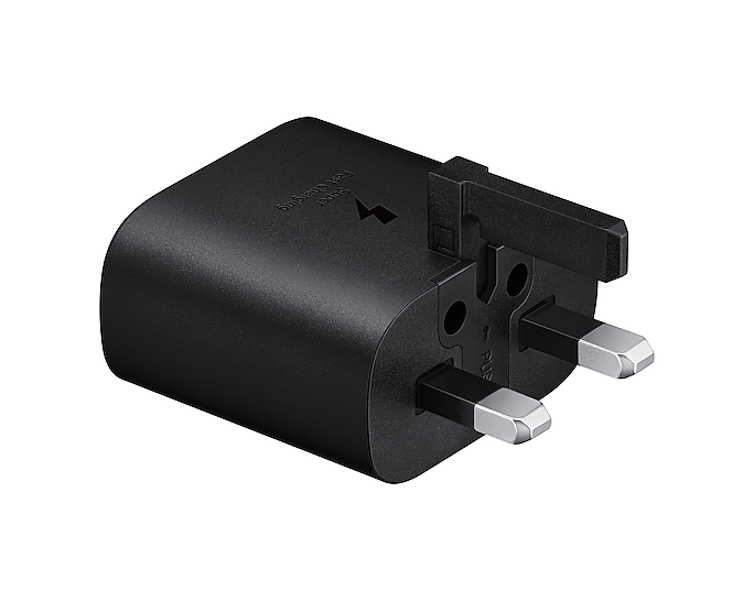 شاحن سامسونج شحن فائق السرعة 25 واط بتقنية PD مع كيبل USB-C| أسود