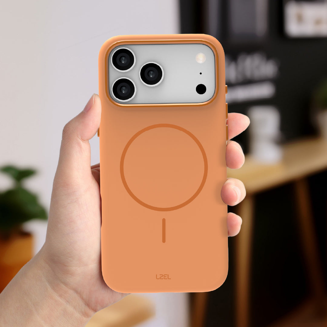 LZEL Magnexin Silicone Case for iPhone 17 Pro Max | Papaya Orange