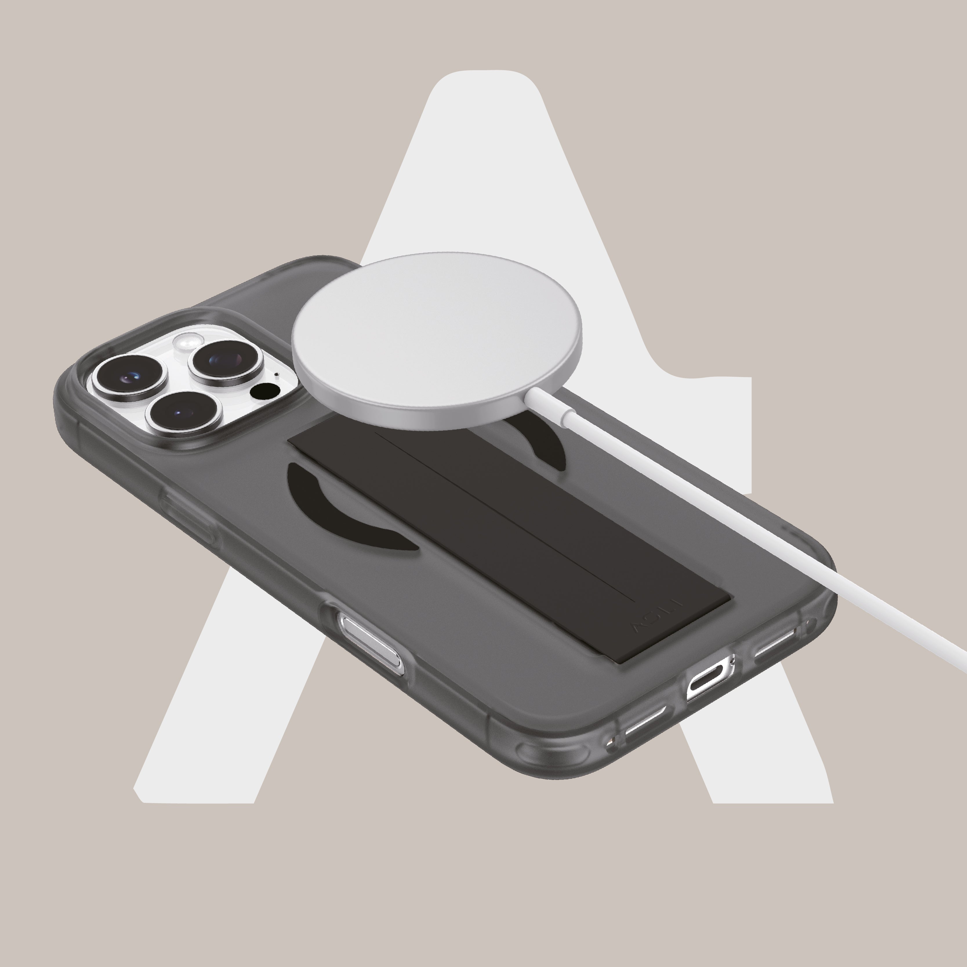 Asli Global Gravitas iPhone 15 Pro Max MagSilicone MagSafe With Flexible Grip Case |Black