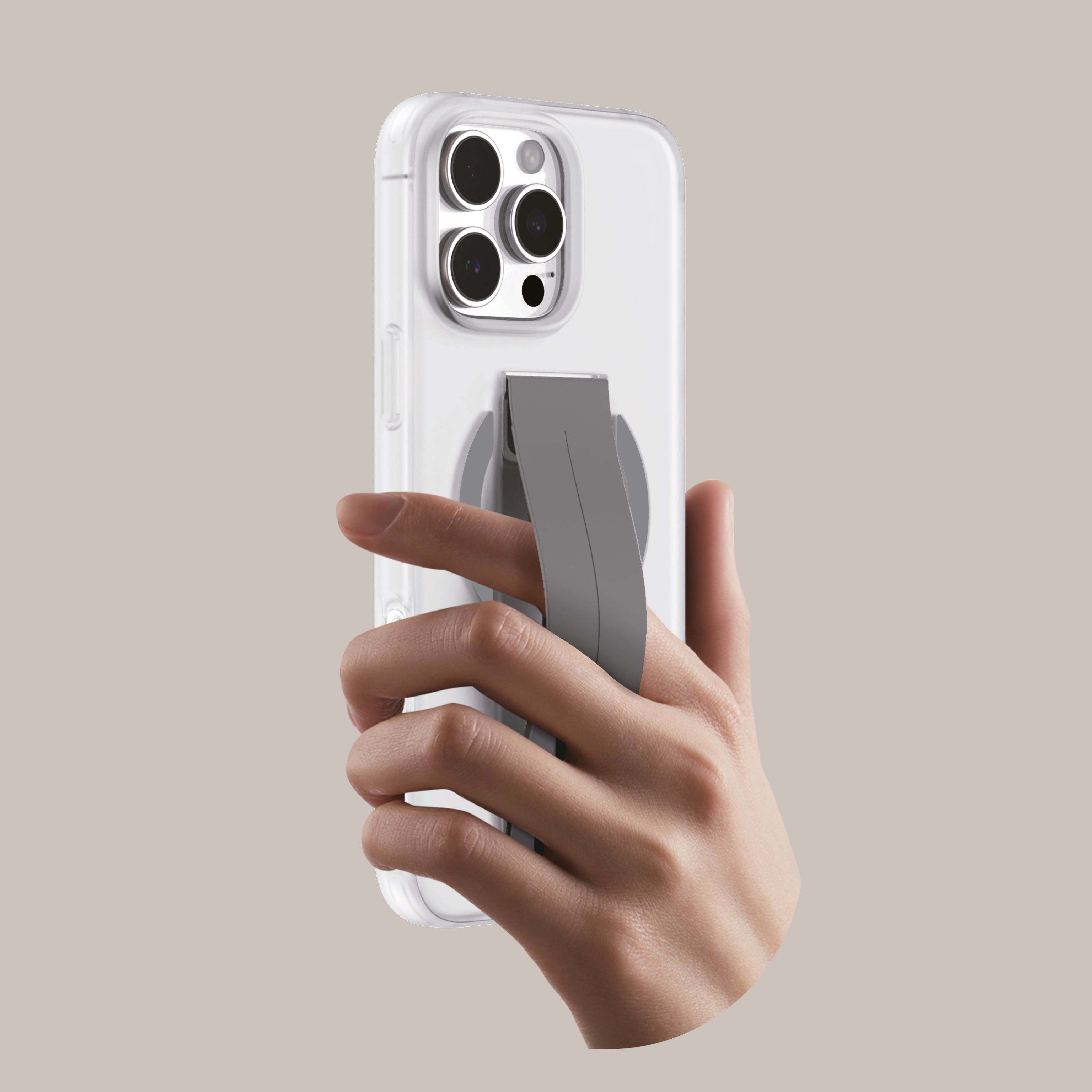 Asli Global Gravitas iPhone 15 Pro Max MagSilicone MagSafe With Flexible Gray Grip Case |Titanium