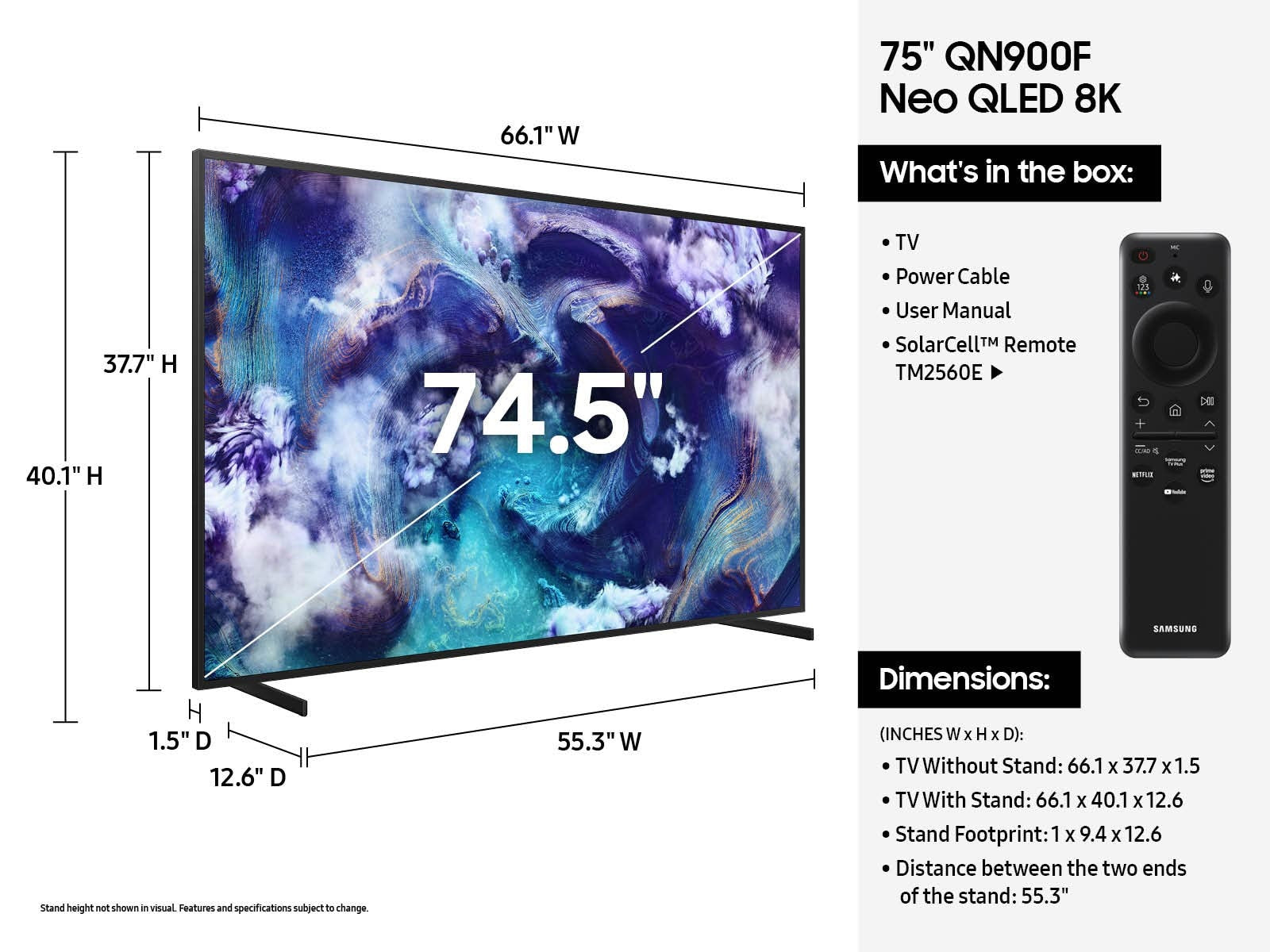 Samsung 75 inch QN900F FLAT NEO QLED 8K Resolution - 2025