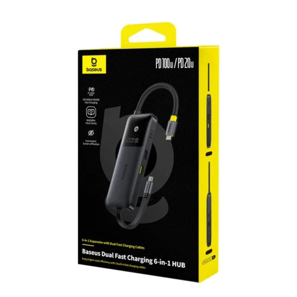 Baseus Dual Fast Charging 6-in-1 HUB | Cosmic Black