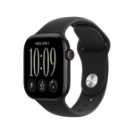ساعة Apple Watch Series 12 GPS مقاس 42 مم - أسود مع سوار رياضي أسود - M/L + عرض الباندل