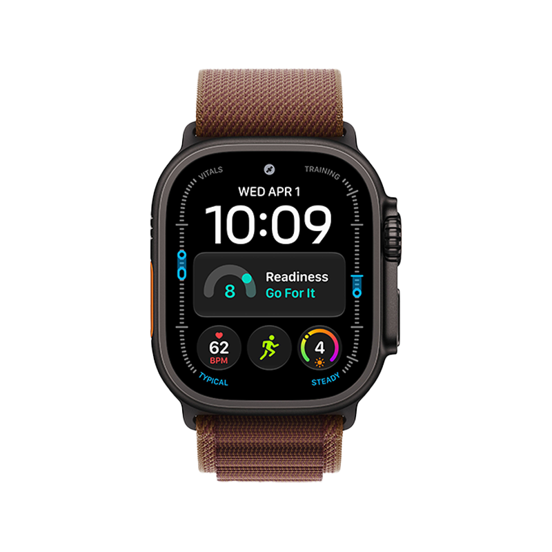 Apple Watch Ultra 4 GPS + Cellular 49mm Black Titanium Case with Burgundy Alpine Loop - L