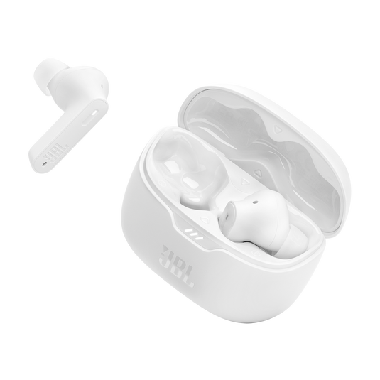 JBL Tune Beam True Wireless Earbuds – Noise Cancelling – Pure Bass – Bluetooth 5.3 – 48H Battery | White