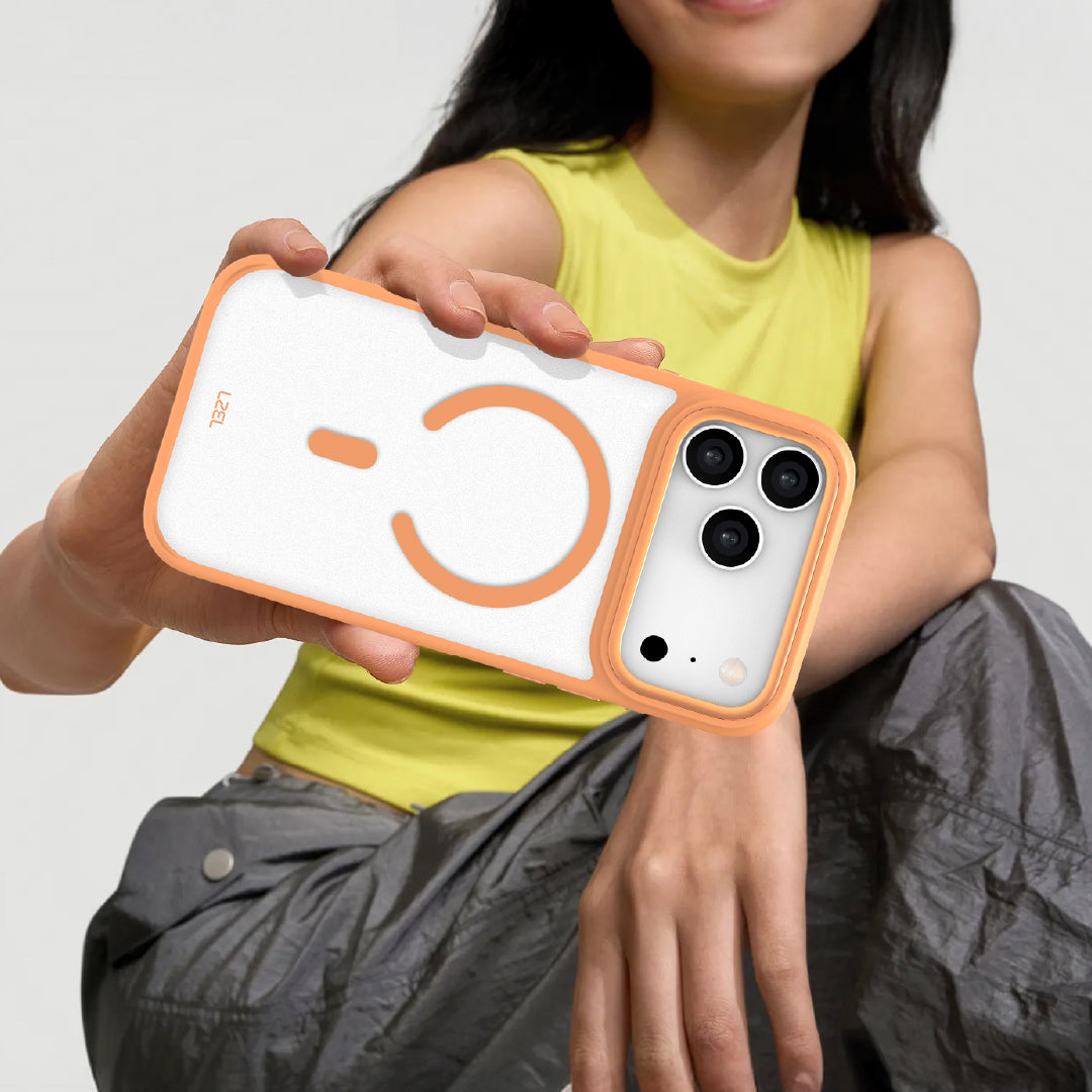 LZEL MagRevo Shield Case for iPhone 17 Pro Max | Papaya Orange