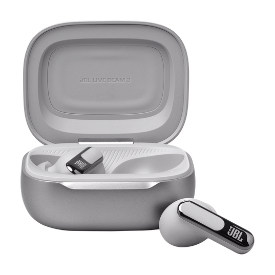 JBL Live Beam 3 True Wireless Earbuds with Screen | Silver