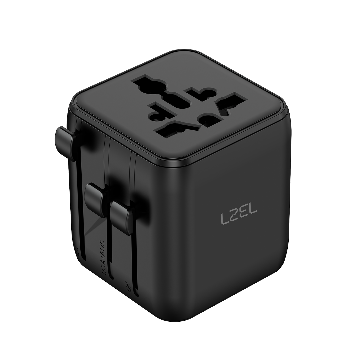 LZEL Voyage Globepower 2500 Watt Universal Multi Travel Plug Adapter | Black
