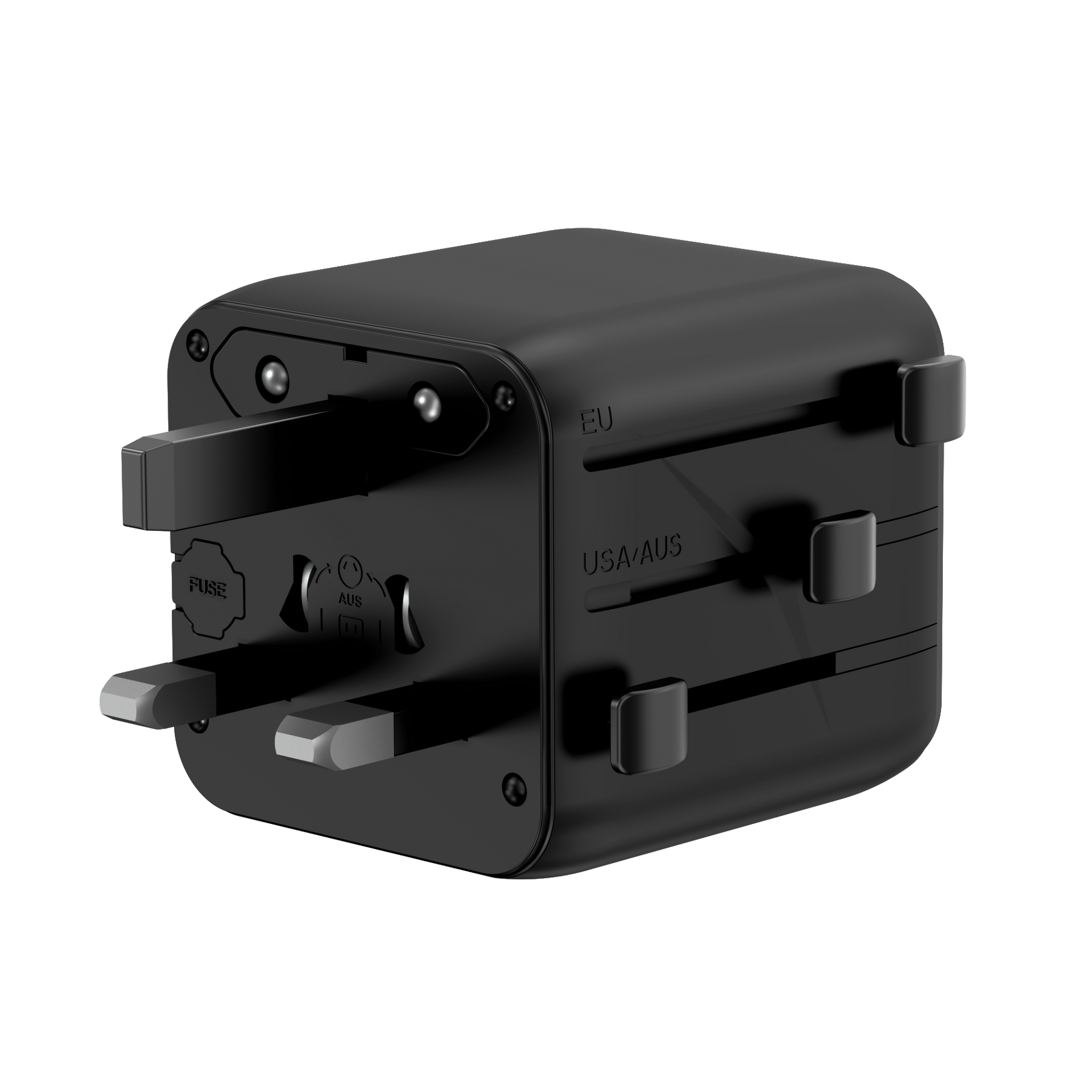 LZEL Voyage Globepower 2500 Watt Universal Multi Travel Plug Adapter | Black