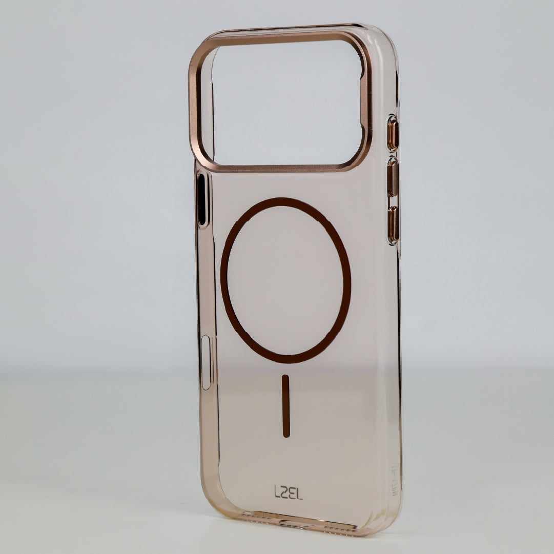 كڤر حماية Magkryden من LZEL لهاتف iPhone 17 Pro Max | شفاف + تيتانيوم نحاسي