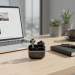 Asli Global EcoPods Air TWS Wireless ANC Bluetooth Earbuds with Active Noise Cancellation | Black