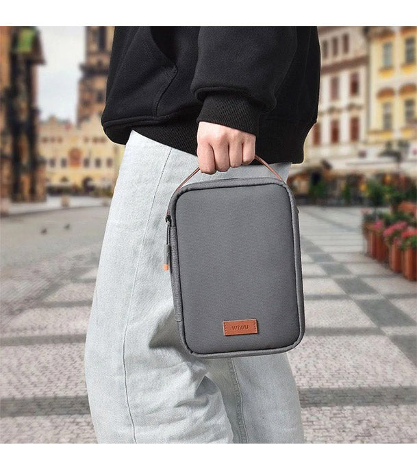 WiWU Minimalist Travel Pouch for Electronics Macbook Accessorie Organizer Bag | Gray