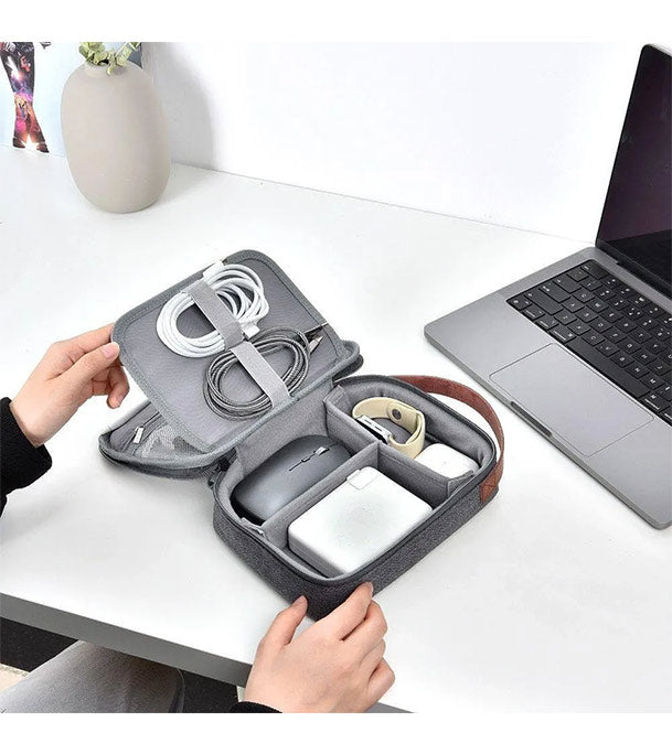 WiWU Minimalist Travel Pouch for Electronics Macbook Accessorie Organizer Bag | Gray