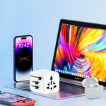 LZEL Voyage Globepower 2500 Watt Universal Multi Travel Plug Adapter | White