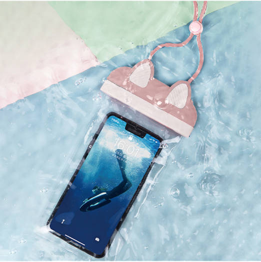 حقيبة WiWU Kitty مقاومة للماء لحماية الهواتف الذكية والإلكترونيات | وردي