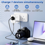 محول السفر Voyage GlobePowers بقوة 35 واط GaN III شحن سريع PD من LZEL | أبيض