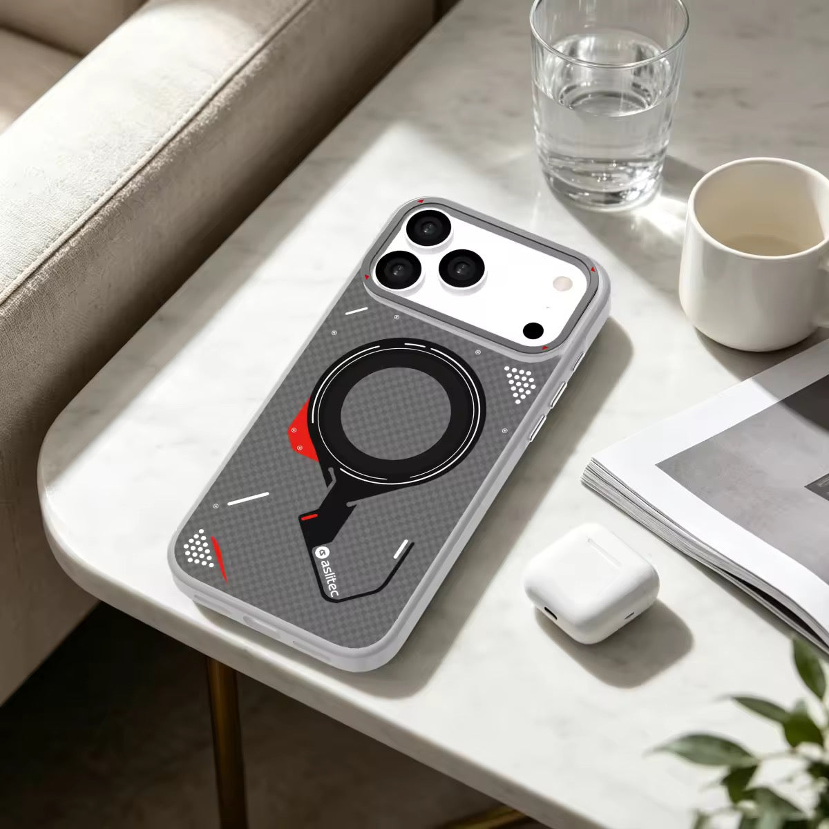 كڤر حماية aslitec Cybermech بتصميم هجين ولمسات معدنية ومتوافق مع MagSafe لهاتف iPhone 18 Pro & 18 Pro Max