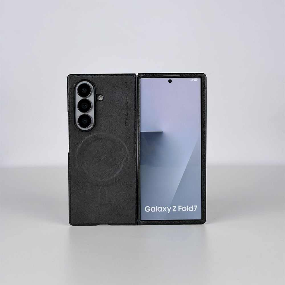 Coblue Premium Leather Magnetic Case – Samsung Galaxy Z Fold 7 | Black
