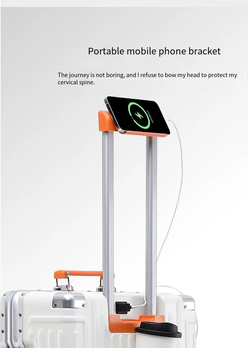 Trolly ABS Suitcase 4 Wheels 26 Inch | White