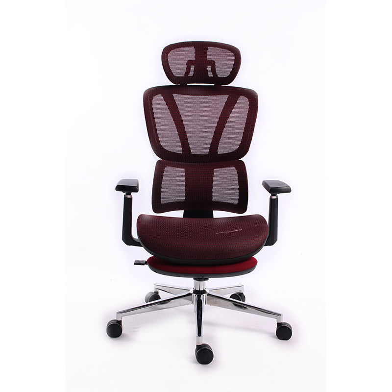 Black Bull Mesh Office and Gaming Chair with Footrest |Black & Red