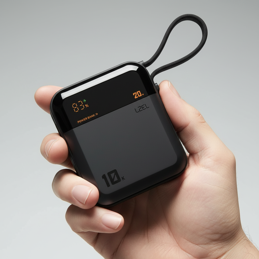 بطارية متنقلة ZenoFlex Charge+ Mini من ليزل بسعة 10000 مللي أمبير بتقنية الشحن السريع PD | رمادي