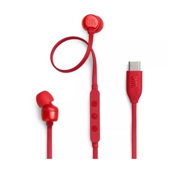 JBL Tune 310C USB-C Wired Headphones | Red