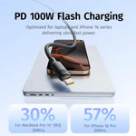 كيبل Baseus من السيليكون الرغوي للشحن ونقل البيانات USB-C إلى USB-C بقوة 100 واط بطول 2 متر | أسود 