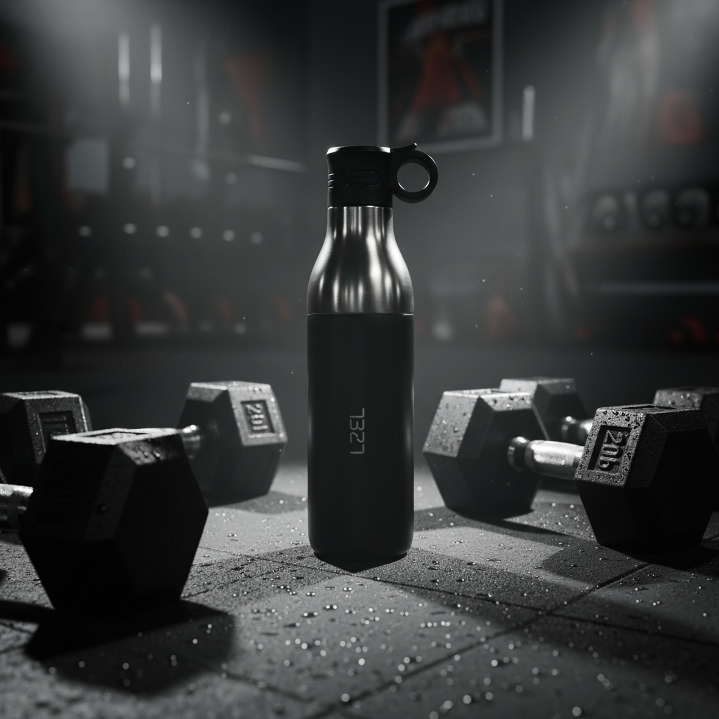 LZEL Natura Elva Vacuum Bottle Dual 400 mL + 400 mL | Black Aluminum