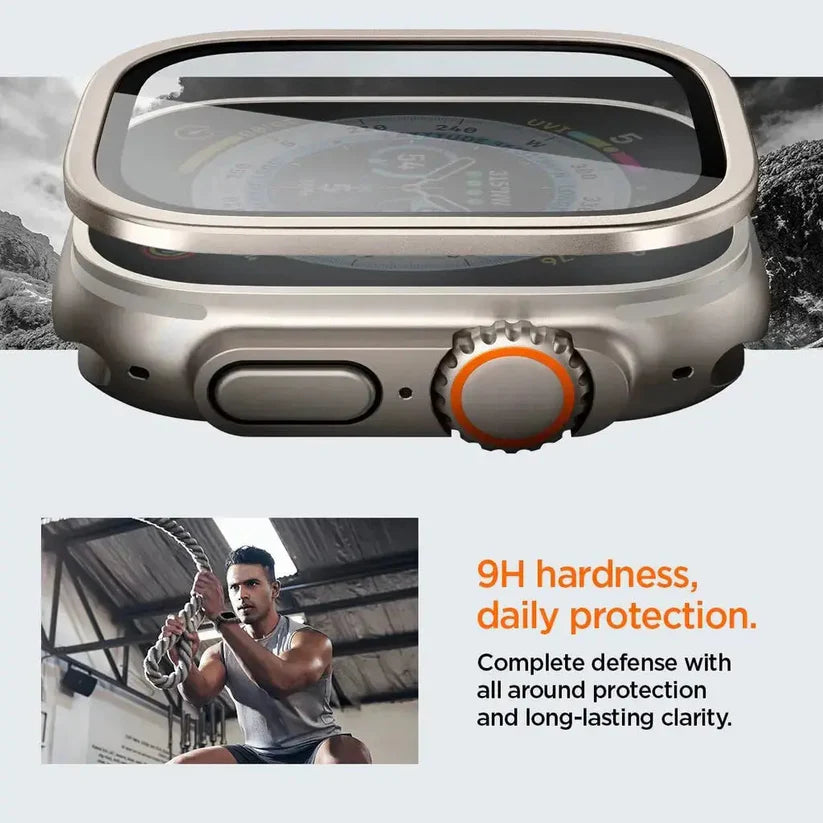 حماية شاشة لساعة Apple Watch Ultra / Ultra 2 من ليزل بحواف تيتانيوم مقاس 49 مم|تيتانيوم