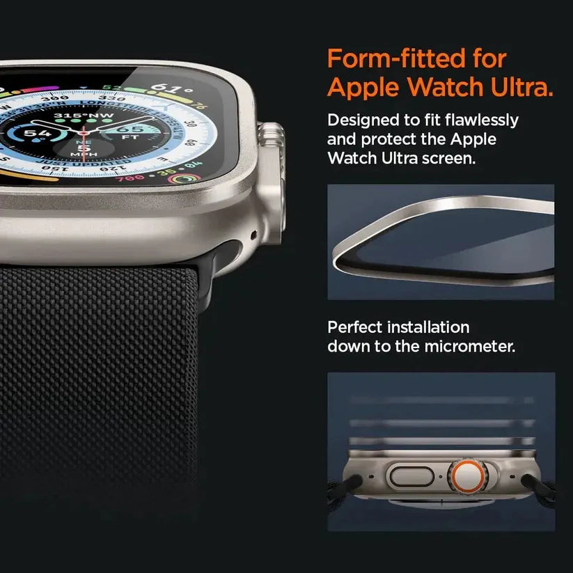 حماية شاشة لساعة Apple Watch Ultra / Ultra 2 من ليزل بحواف تيتانيوم مقاس 49 مم|تيتانيوم