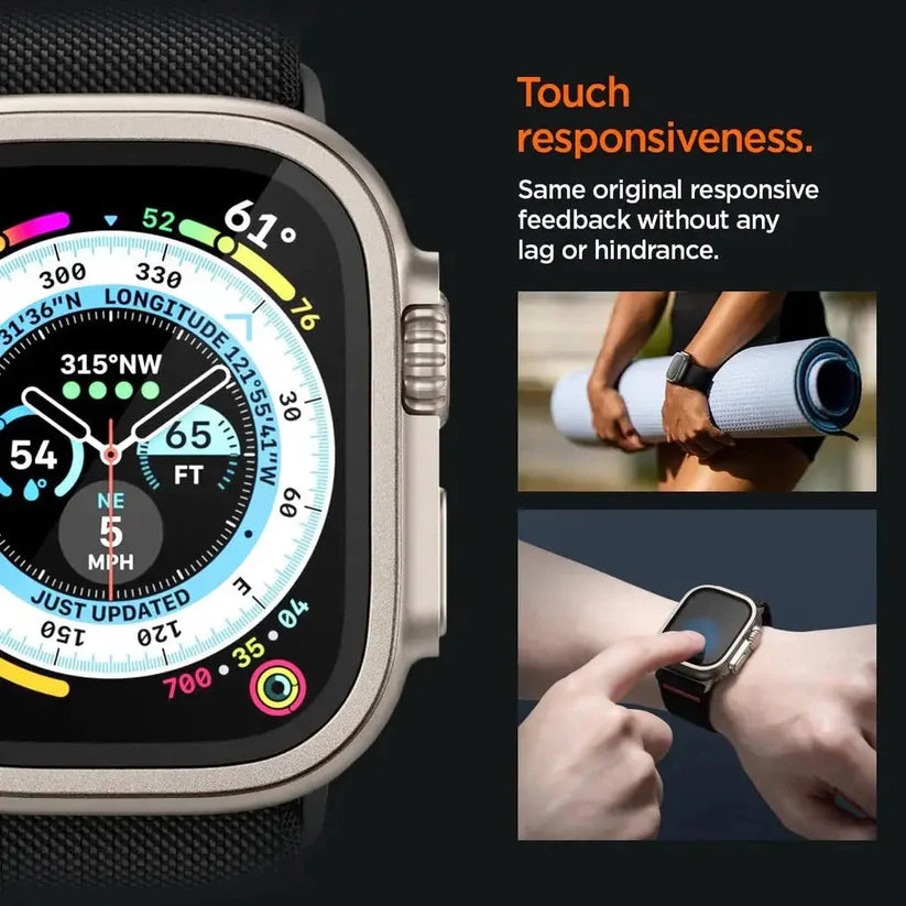 حماية شاشة لساعة Apple Watch Ultra / Ultra 2 من ليزل بحواف تيتانيوم مقاس 49 مم|تيتانيوم