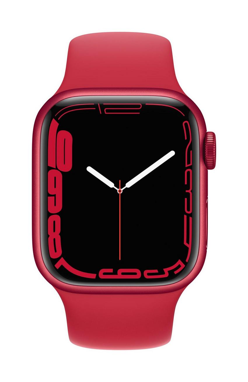 ساعة Apple Watch Series 7 – GPS + Cellular – مقاس 41 مم – علبة ألومنيوم اللون Red  مع سوار رياضي | لون Red  – الحجم العادي
