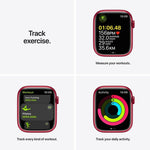 ساعة Apple Watch Series 7 – GPS + Cellular – مقاس 41 مم – علبة ألومنيوم اللون Red  مع سوار رياضي | لون Red  – الحجم العادي
