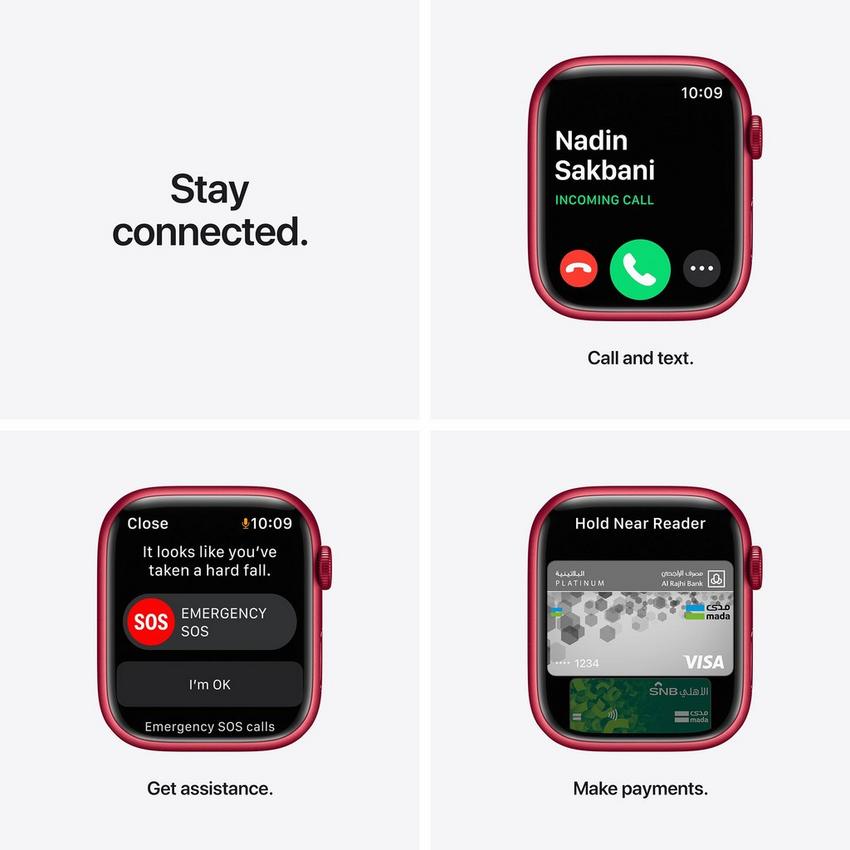 Apple Watch Series 7 GPS + Cellular, 41mm Product Red Aluminium Case with Product Red Sport Band - Regular