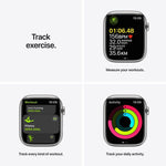 ساعة Apple Watch Series 7 (GPS + Cellular) مقاس 45 مم – هيكل ستانلس ستيل ذهبي مع سوار رياضي Dark Cherry