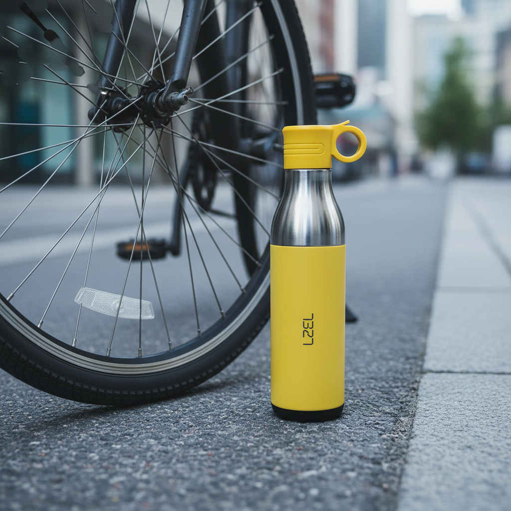 LZEL Natura Elva Vacuum Bottle Dual 400 mL + 400 mL | Yellow Aluminum