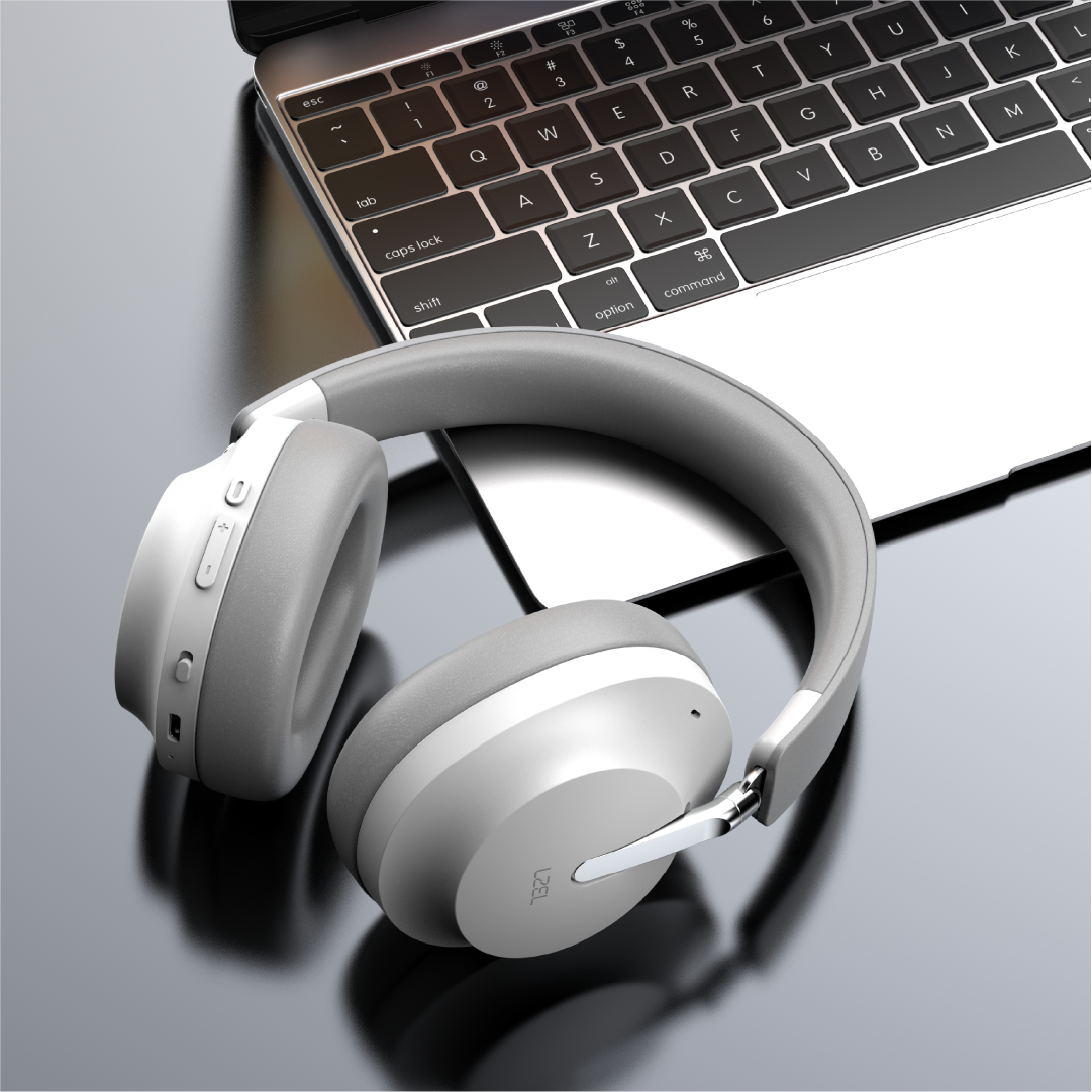 LZEL Sonicflow Series High-Fidelity Wireless Stereo Headphones | White