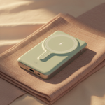 Novus MagPower  بطارية شحن متنقلة محمولة من ليزل PD بسعة 10,000 مللي أمبير بقوة 20 واط متوافق مع  MagSafe مع كيبل USB-C  | أخضر فاتح