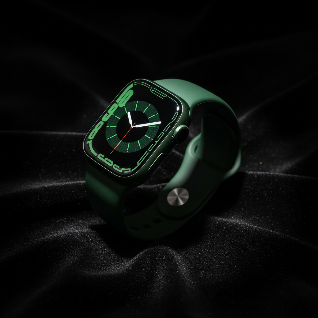 ساعة Apple Watch Series 7 (GPS) مقاس 41 مم – هيكل ألومنيوم أخضر مع سوار رياضي Clover