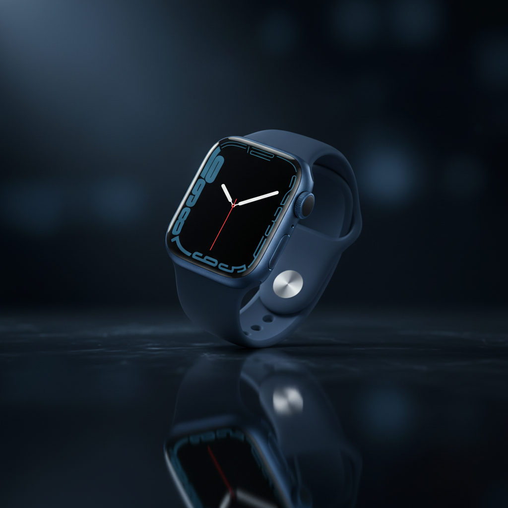 ساعة Apple Watch Series 7 (GPS) مقاس 41 مم – هيكل ألومنيوم أزرق مع سوار رياضي Abyss Blue
