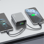LZEL Neurovolt 10K Pd 35W Mini Power Bank Pd3.0 & Qc3.0 | Usb-C Cable & Lightning Cable | Gray