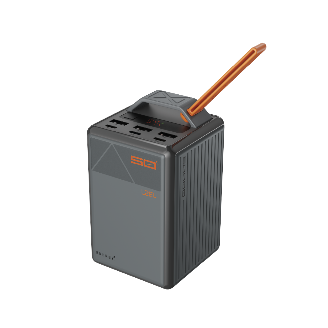 LZEL Zenoflex Ultra Surge 50000mAh PD Power Bank | PD3.0 & QC3.0 | 100W Max | Triple Type-C + Triple USB-A | Gray